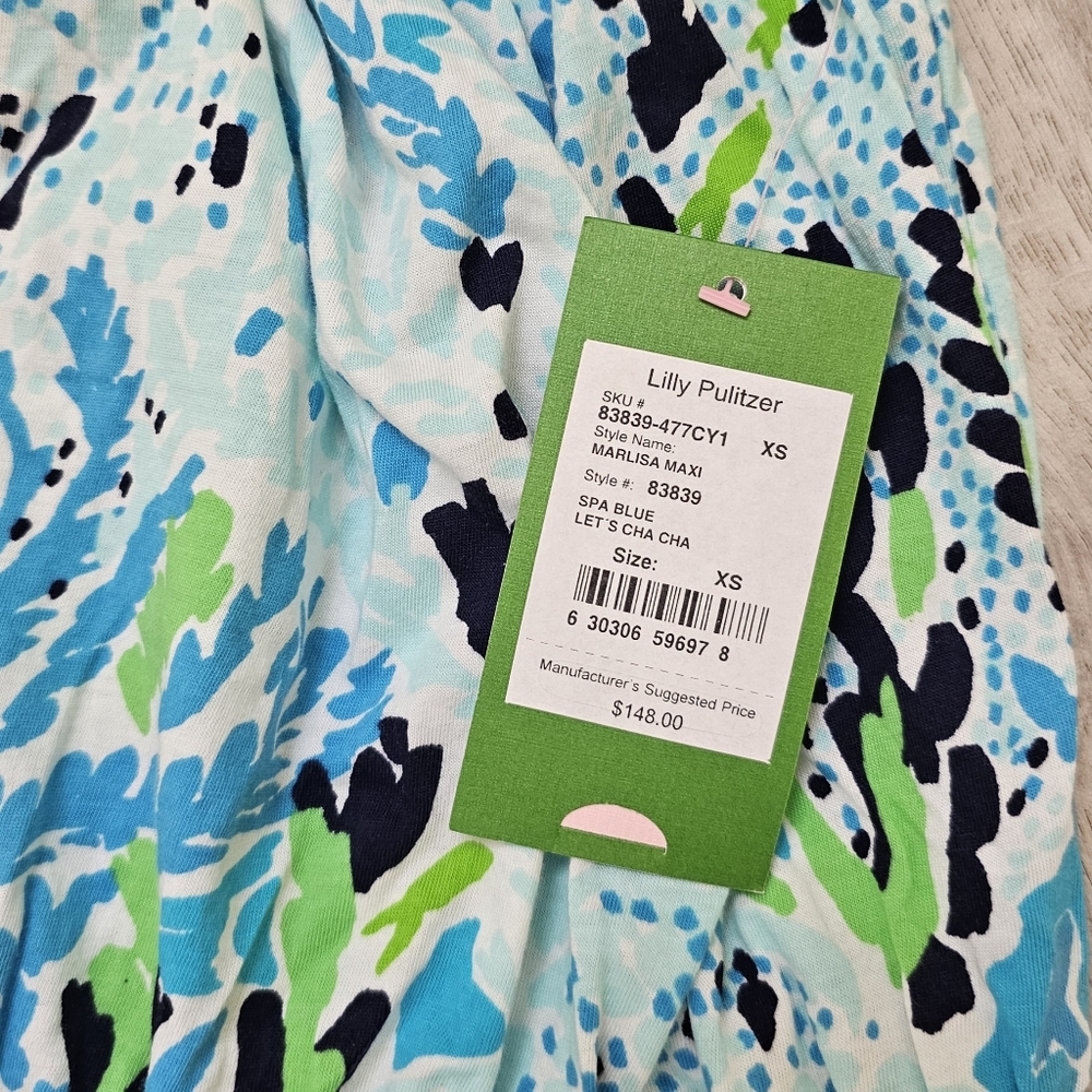 Nwt Lilly Pulitzer Marlisa Strapless Maxi Dress In Spa Blue Xs - Picture 6 of 8
